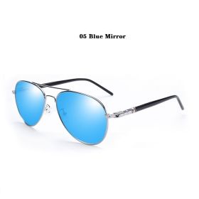 Luxury Pilot Polarized Sunglasses Men Women Driving Fishing Retro Sun Glasses Brand Designer Male Metal Sunglasses For Man UV400 (Lenses Color: 05 Ice Blue Mirror)
