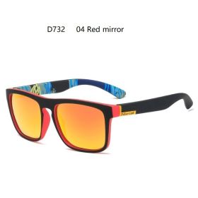 Fashion Square Vintage Polarized Sunglasses Men Women Retro Driving Fishing Luxury Brand Designer Sun Glasses UV400 Eyewear (Lenses Color: 04 Red Mirror, Frame Color: Polarized Sunglasses)