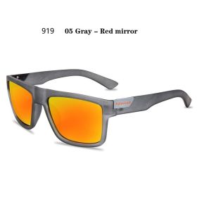 Fashion Square Vintage Polarized Sunglasses Men Women Retro Driving Fishing Luxury Brand Designer Sun Glasses UV400 Eyewear (Lenses Color: 05 Gray - Red mirror, Frame Color: Polarized Sunglasses)