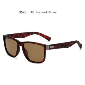 Fashion Square Vintage Polarized Sunglasses Men Women Retro Driving Fishing Luxury Brand Designer Sun Glasses UV400 Eyewear (Lenses Color: 06 Leopard Brown, Frame Color: Polarized Sunglasses)