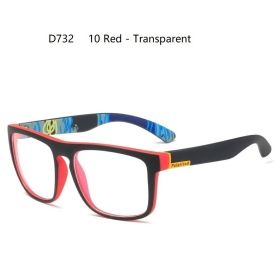 Fashion Square Vintage Polarized Sunglasses Men Women Retro Driving Fishing Luxury Brand Designer Sun Glasses UV400 Eyewear (Lenses Color: 10 Red - Transparent, Frame Color: Polarized Sunglasses)