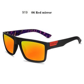 Fashion Square Vintage Polarized Sunglasses Men Women Retro Driving Fishing Luxury Brand Designer Sun Glasses UV400 Eyewear (Lenses Color: 06 Red mirror, Frame Color: Polarized Sunglasses)
