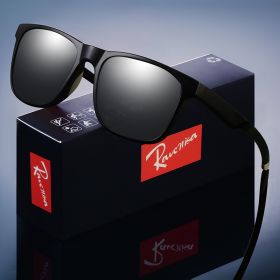 Fashion Square Polarized Sunglasses man Driving Fishing Luxury Brand Designer UV400 Eyewear (Lenses Color: black, Frame Color: polarized)