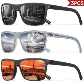 3/4 Pack New Designer Box Polarized Colorful Sunglasses for Men and Women Suitable for Driving, Fishing, Outdoor Sports UV400 (Lenses Color: 3PCS-C2)