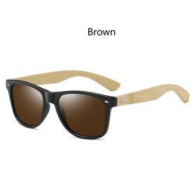 Fashion Bamboo Wood Vintage Square Sunglasses Men Women Luxury Brand Designer Sun Glasses Wooden Driving Fishing UV400 Eyewear (Lenses Color: 1502Z(Brown))