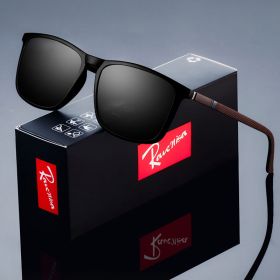 Fashion Square Polarized Sunglasses man Driving Fishing Luxury Brand Designer UV400 Eyewear (Lenses Color: matt black, Frame Color: polarized)