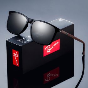 Fashion Square Polarized Sunglasses man Driving Fishing Luxury Brand Designer UV400 Eyewear (Lenses Color: Silver, Frame Color: polarized)
