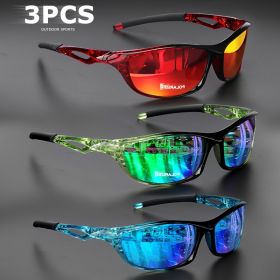 1/3PCS Vintage Sports Sunglasses Men Women Fishing Running Cycling Mountaineering Sport Man Sun Glasses Anti-Glare UV400 (Lenses Color: 3PCS-4)
