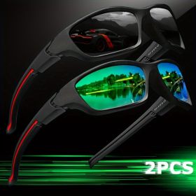 2/3PCS New Polarized Sunglasses for Men Outdoor Fashion Sports Fishing Cycling Eye Protection Sun Glasses Luxury Design Uv400 (Lenses Color: 2PCS-4)