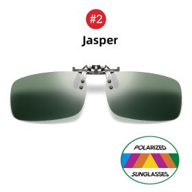 VIVIBEE Mirror Blue Flip Up Clip on Sunglasses Fishing Men Square Polarized Lens Metal Night Vision Driving UV400 Women Glasses (Lenses Color: 2 Jasper, Frame Color: With Plastic Case)