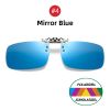 VIVIBEE Mirror Blue Flip Up Clip on Sunglasses Fishing Men Square Polarized Lens Metal Night Vision Driving UV400 Women Glasses