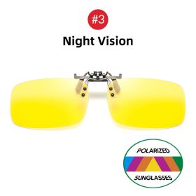 VIVIBEE Mirror Blue Flip Up Clip on Sunglasses Fishing Men Square Polarized Lens Metal Night Vision Driving UV400 Women Glasses (Lenses Color: 3 Night Vision, Frame Color: Without Plastic Case)