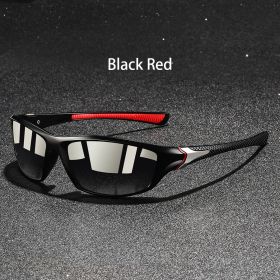 1-2-3 Pieces Vintage Sports Sunglasses Men Women Fishing Running Cycling Mountaineering Sport Man Sun Glasses Anti-Glare UV400 (Lenses Color: Black Red)