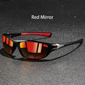 1-2-3 Pieces Vintage Sports Sunglasses Men Women Fishing Running Cycling Mountaineering Sport Man Sun Glasses Anti-Glare UV400 (Lenses Color: Red Mirror)