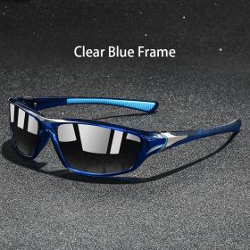 1-2-3 Pieces Vintage Sports Sunglasses Men Women Fishing Running Cycling Mountaineering Sport Man Sun Glasses Anti-Glare UV400 (Lenses Color: Black Blue)
