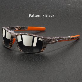 Fashion Vintage Polarized Sport Sunglasses Men Women Fishing Running Cycling Mountaineering Sports Man Sun Glasses UV400 Eyewear (Lenses Color: Pattern-Black)