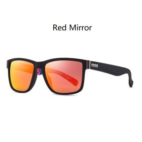 Fashionable Men Women Polarized Sunglasses Luxury Brand Designer Sun Glasses Vintage Square Driving Fishing UV400 Man Eyewear (Lenses Color: D520(Red Mirror))