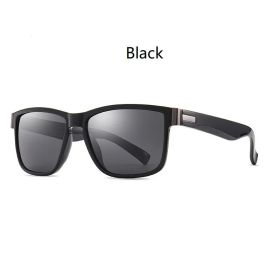 Fashionable Men Women Polarized Sunglasses Luxury Brand Designer Sun Glasses Vintage Square Driving Fishing UV400 Man Eyewear (Lenses Color: D520(Black))