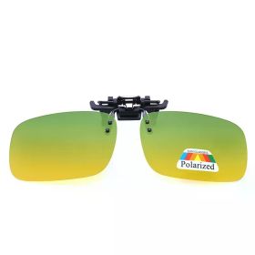 Polarized Clip Sunglasses Myopia Glasses Clip Driver Fishing Outdoor Cycling Night Vision Myopia Clip-On Sun Shading Eyeglasses (Lenses Color: Day and night, Frame Color: M Size)