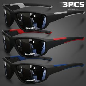 Sports Polarized Sunglasses for Men Lightweight Night Vision Male Shades Cycling Driving Fishing Fashion Mirror Sunglass UV400 (Lenses Color: 3PCS-3)