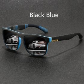 Fashion Vintage Polarized Square Sunglasses Men Women Fishing Driving Man Luxury Brand Designer Sun Glasses Retro Eyewear UV400 (Lenses Color: Black Blue)