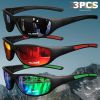 1/3PCS Polarized Sports Sunglasses Set High-Quality Photochromic Wraparound Lenses for Cycling Fishing Driving Night Vision, UV