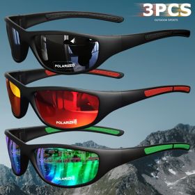 1/3PCS Polarized Sports Sunglasses Set High-Quality Photochromic Wraparound Lenses for Cycling Fishing Driving Night Vision, UV (Lenses Color: 3PCS-2)