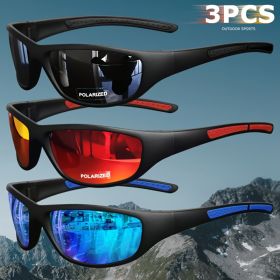 1/3PCS Polarized Sports Sunglasses Set High-Quality Photochromic Wraparound Lenses for Cycling Fishing Driving Night Vision, UV (Lenses Color: 3PCS-3)