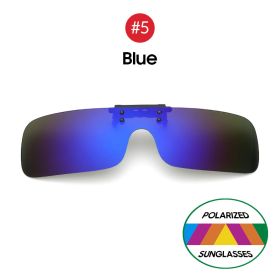 VIVIBEE Siamese Men Square Clip on Polarized Night Driving Glasses with Yellow 2023 Fishing Women Sunglasses Clips (Lenses Color: 5 Blue, Frame Color: Without Plastic Case)