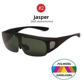 VIVIBEE Flip Up Polarized Fit Over Glasses Sunglasses Men Driving UV400 Photochromic Fishing Goggle Outdoor Women (Lenses Color: 2 Jasper, Frame Color: As Picture)