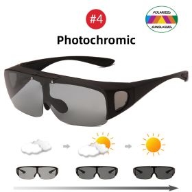 VIVIBEE Flip Up Polarized Fit Over Glasses Sunglasses Men Driving UV400 Photochromic Fishing Goggle Outdoor Women (Lenses Color: 4 Photochromic, Frame Color: As Picture)