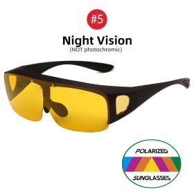 VIVIBEE Flip Up Polarized Fit Over Glasses Sunglasses Men Driving UV400 Photochromic Fishing Goggle Outdoor Women (Lenses Color: 5 Night Vision, Frame Color: As Picture)