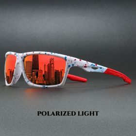 2025 New Sports Polarized Sunglasses Wraparound Design Multicolor Coated Lenses Unisex UV Protection for Driving Fishing Durable (Lenses Color: C8)