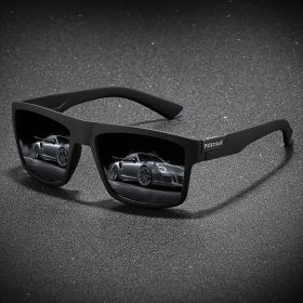 Fashion Polarized Sunglasses For Men And Women Luxury Driving Fishing Trip Vintage Square Sunglasses For Men UV400 Glasses (Lenses Color: C1-BLACK)