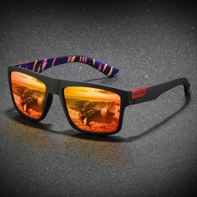 Fashion Polarized Sunglasses For Men And Women Luxury Driving Fishing Trip Vintage Square Sunglasses For Men UV400 Glasses (Lenses Color: C5-red)