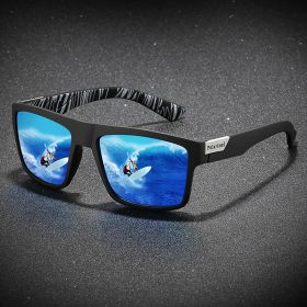 Fashion Polarized Sunglasses For Men And Women Luxury Driving Fishing Trip Vintage Square Sunglasses For Men UV400 Glasses (Lenses Color: C4-blue)
