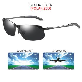 FUQIAN Photochromic Sunglasses Men Women Vintage Metal Polarized Sun Glasses For Male Night Vision Driving Sunglass (Lenses Color: Black Black, Frame Color: polarized)