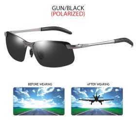 FUQIAN Photochromic Sunglasses Men Women Vintage Metal Polarized Sun Glasses For Male Night Vision Driving Sunglass (Lenses Color: Gun Black, Frame Color: polarized)