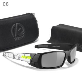 KDEAM Men's Fishing Sunglasses Feature All-Black Design Durable Material Photochromic And Night Driving Sunglasses Skull Case (Lenses Color: C8 smoky gray)