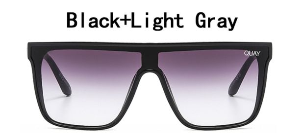 Quay Brand Designer Square Sunglasses Women Fashion Flat Top Nightfall Sunglasses Woman Traveling Shades Female Oculos UV400 (Lenses Color: C2, Frame Color: Without Packing)