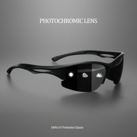 1/3PACK New half-rim polarized sports sunglasses Colorful lenses Unisex suitable for driving, fishing, outdoor recreation (Lenses Color: C5-Photochromic)