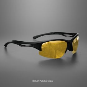 1/3PACK New half-rim polarized sports sunglasses Colorful lenses Unisex suitable for driving, fishing, outdoor recreation (Lenses Color: C4-night vision)