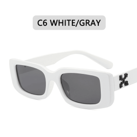 Fashion Small Frame Square Sunglasses Men Women Leopard Retro Sun Glasses Anti-UV Travel Fishing Hiking Eyewear For Female (Lenses Color: White, Frame Color: As Picture)