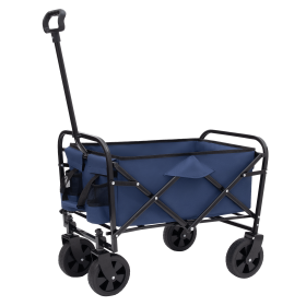 Collapsible Foldable Wagon Cart Beach Wagon Heavy Duty Utility Cart Utility Wagon Grocery Cart for for Camping Shopping Sports Gardeing Fishing Suppor (Color: as Pic)