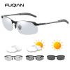 Fashion Half Frame Photochromic Sunglasses Men Women Classic Chamelon Polarized Sun Glasses Male Vintage Fishing Driving Shades