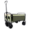 Collapsible Foldable Wagon Cart with strapping system Beach Wagon Utility Cart Utility Wagon Grocery Cart for for Camping Shopping Sports Gardeing Fis