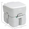 Outsunny Portable Toilet for Adults 5.3 Gallon, Porta Potty with Level Indicator, T-Type Water Outlets and Anti-Leak Handle Pump for Camping, Boating