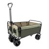 Collapsible Foldable Wagon Cart with strapping system Beach Wagon Utility Cart Utility Wagon Grocery Cart for for Camping Shopping Sports Gardeing Fis