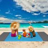 108x96.46in Sand Proof Picnic Blanket Water Resistant Foldable Camping Beach Mat w/ 4 Anchors 1 Carry Bag For 4-6 People