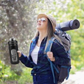 64Oz Glass Water Bottle Sports Water Bottle Motivational Water Bottle Water Intake Tracker Bottle with Straw Time Marker Silicone Sleeve Handle for Gy (Option: 64OZ_Black)